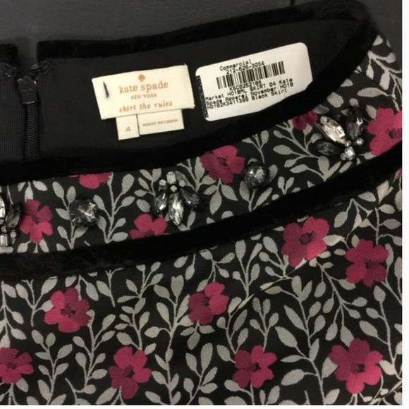 kate spade sample piece floral jacquard skirt size 4 nwt - Picture 3 of 12